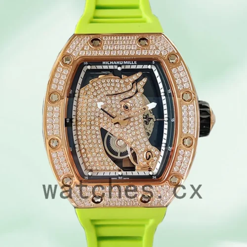 RM-J-52-02-010-1.webp Richard Mille RM52-02 Men Around 43mm RM52-02-010 Rubber Band Rose Gold-tone/Silver-tone