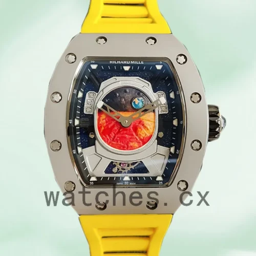 RM-J-52-05-008-1.webp Richard Mille RM52-05 Around 50*42mm Men RM52-05-008 Silver-tone Rubber Band