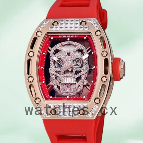 RM-K-052-012-1.webp Richard Mille RM 052 RM 052-012 50*42mm Men Diamonds Skull Dial Rubber Band