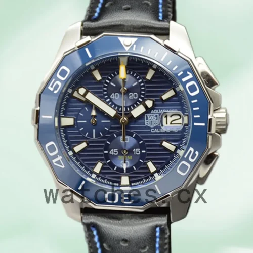 TH-K-CAY211A-002-1.webp Tag Heuer Aquaracer CAY211A-002 Men 43mm Blue Dial Leather Strap