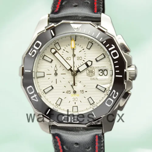 TH-K-CAY211A-004-1.webp Tag Heuer Aquaracer CAY211A-004 Men 43mm Leather Strap Silver-tone