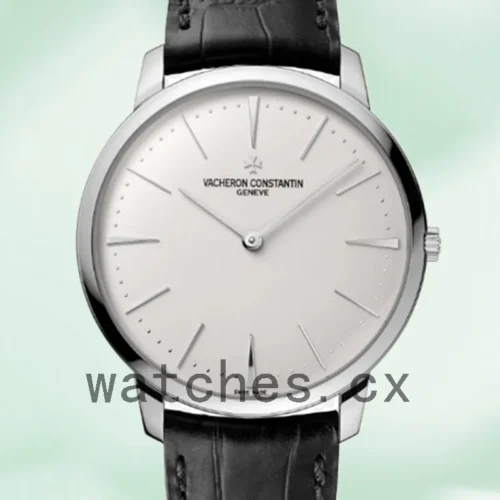 VC-J-81180000G-9117-1.webp Vacheron Constantin Patrimony 81180000G-9117 Men 42mm Leather Strap White Dial