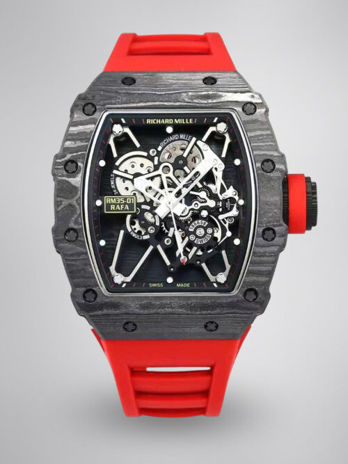 c07801b85c3c8102e4a25fcd3523a942.jpg Richard Mille RM 35-01 Replica AAA Swiss Clone with Carbon Case and Red Strap