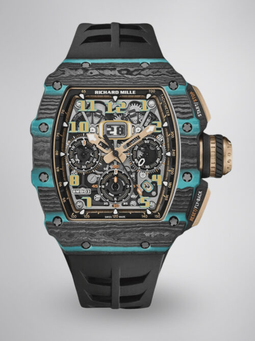 c2d14c5b2473218ed7bf263811ae7315.jpg Swiss Replica Richard Mille RM 11-03 Carbon Turquoise Case Watch – Skeleton Dial Luxury Men's Timepiece
