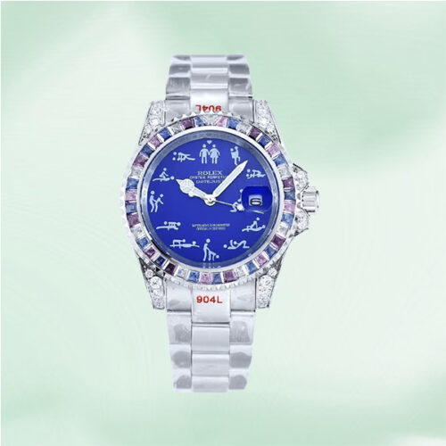 rolex-datejust-replica-00003.jpg Swiss AAAAA Clone Rolex Datejust Replica 40mm Luxury Watch – Unique Blue Adult Humor Dial & Jeweled Bezel